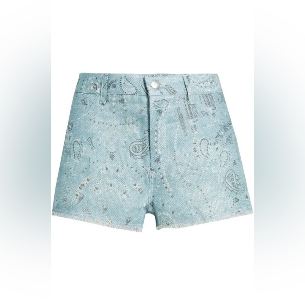 IRO Paris Omiandato Paisley-Print Linen Shorts Size 34